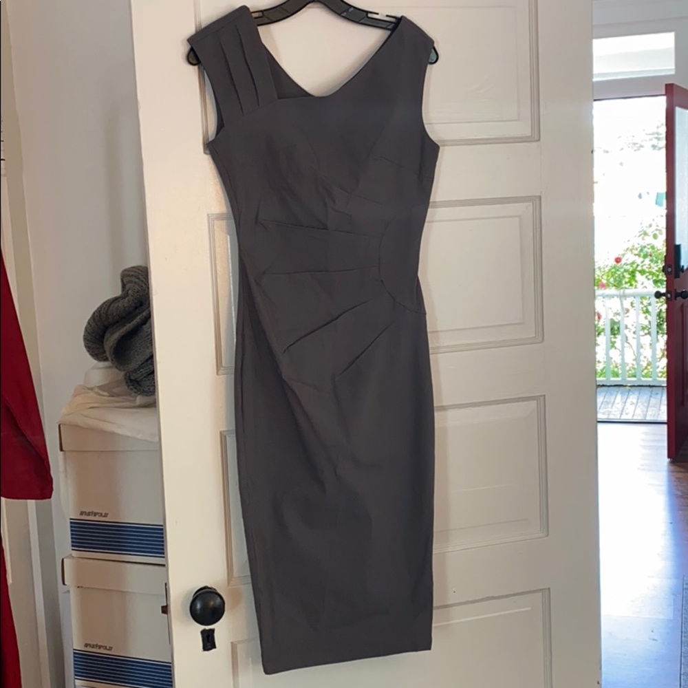 Muxxn gray bodycon dress, asymmetrical, size M